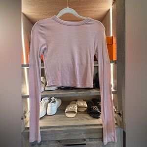 Cotton Citizen Verona Crop Mauve Long Sleeve Top